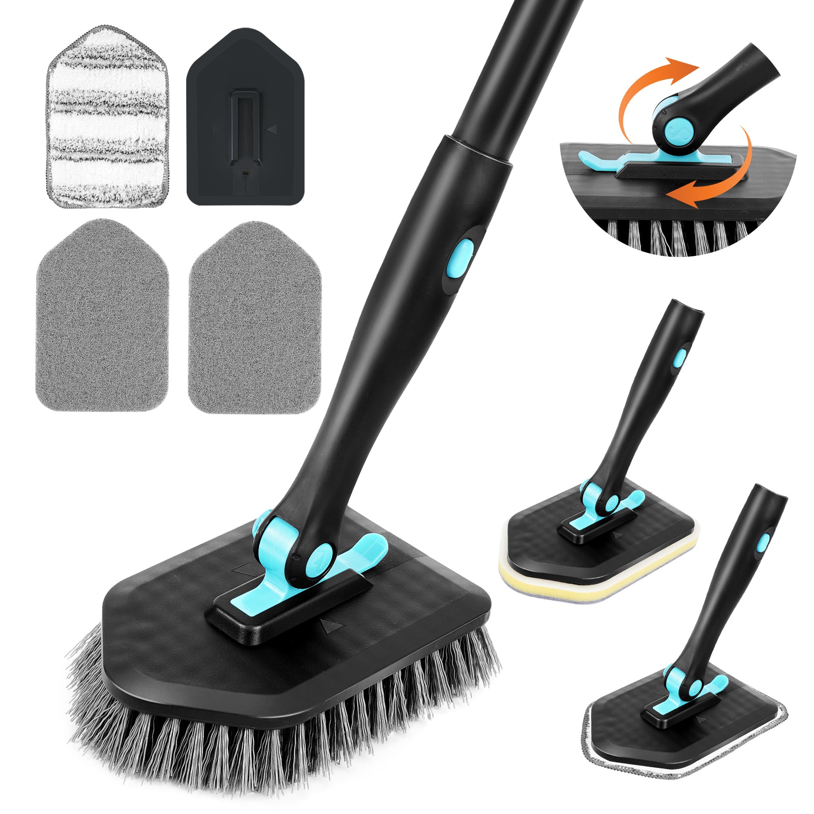 keepow 3in1 180 degree rotating multifunctional household long handle cleaning brush