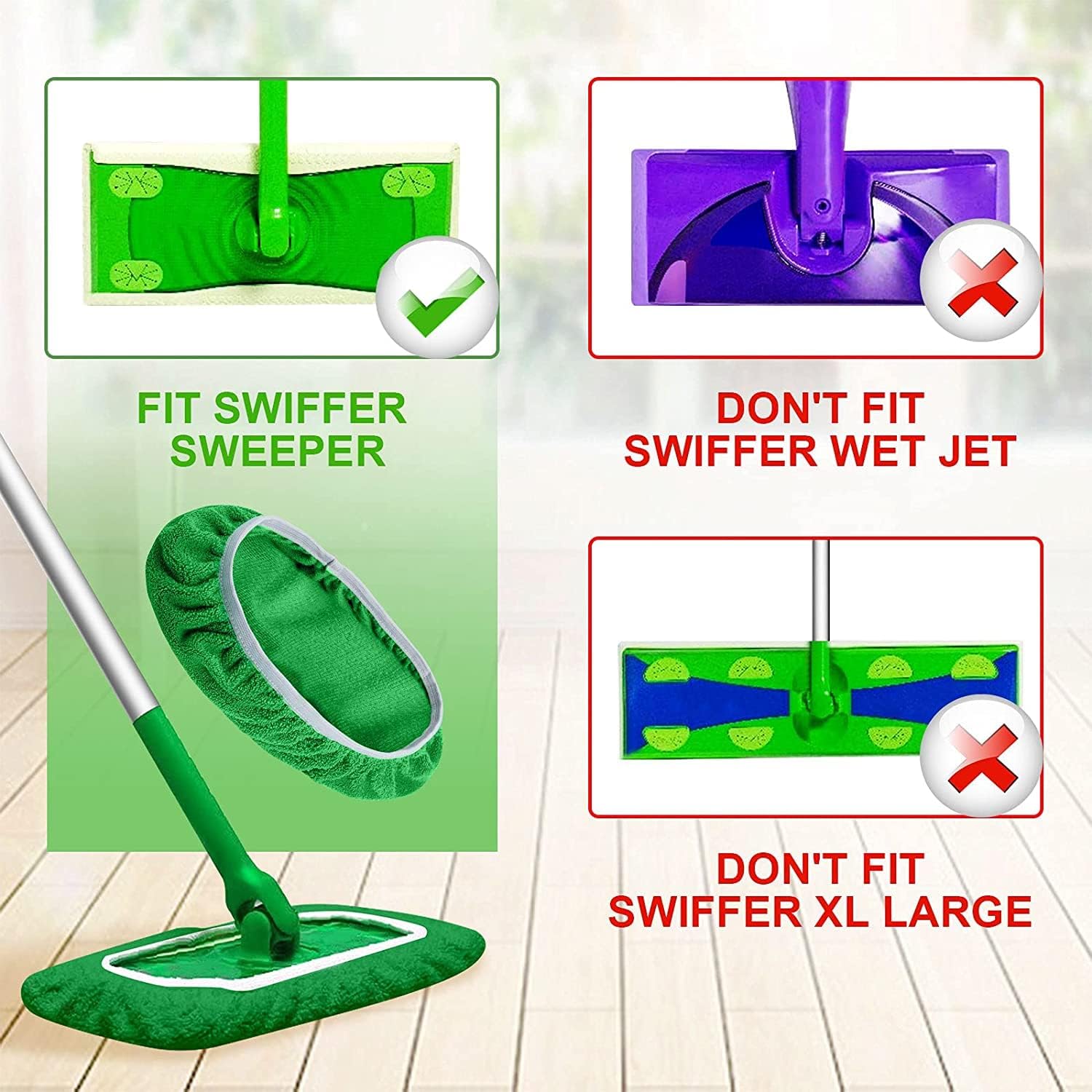 KEEPOW 5701M Panni riutilizzabili per Flash Speedmop Starter Kit 8 pz
