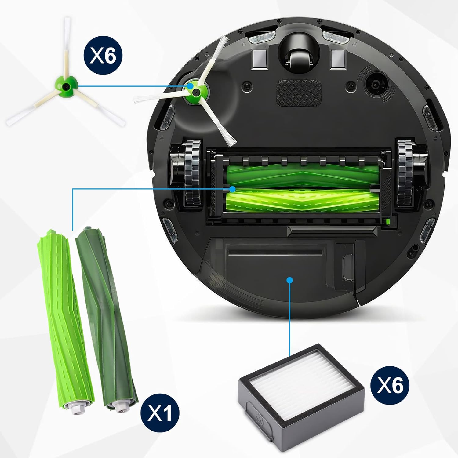 KEEPOW 2710R Replacement Kit For iRobot Vacuum Cleaner Roomba