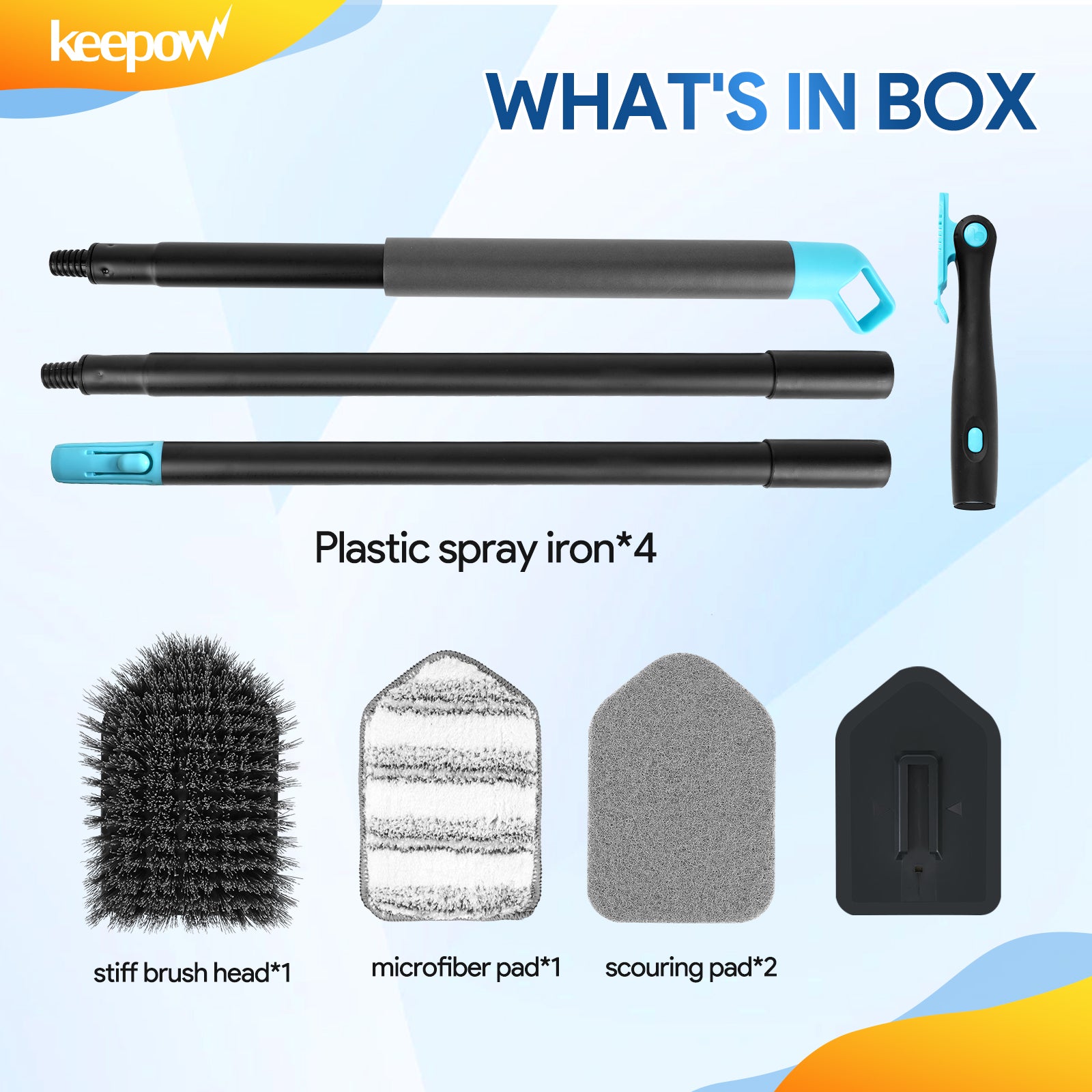 keepow 3in1 180 degree rotating multifunctional household long handle cleaning brush