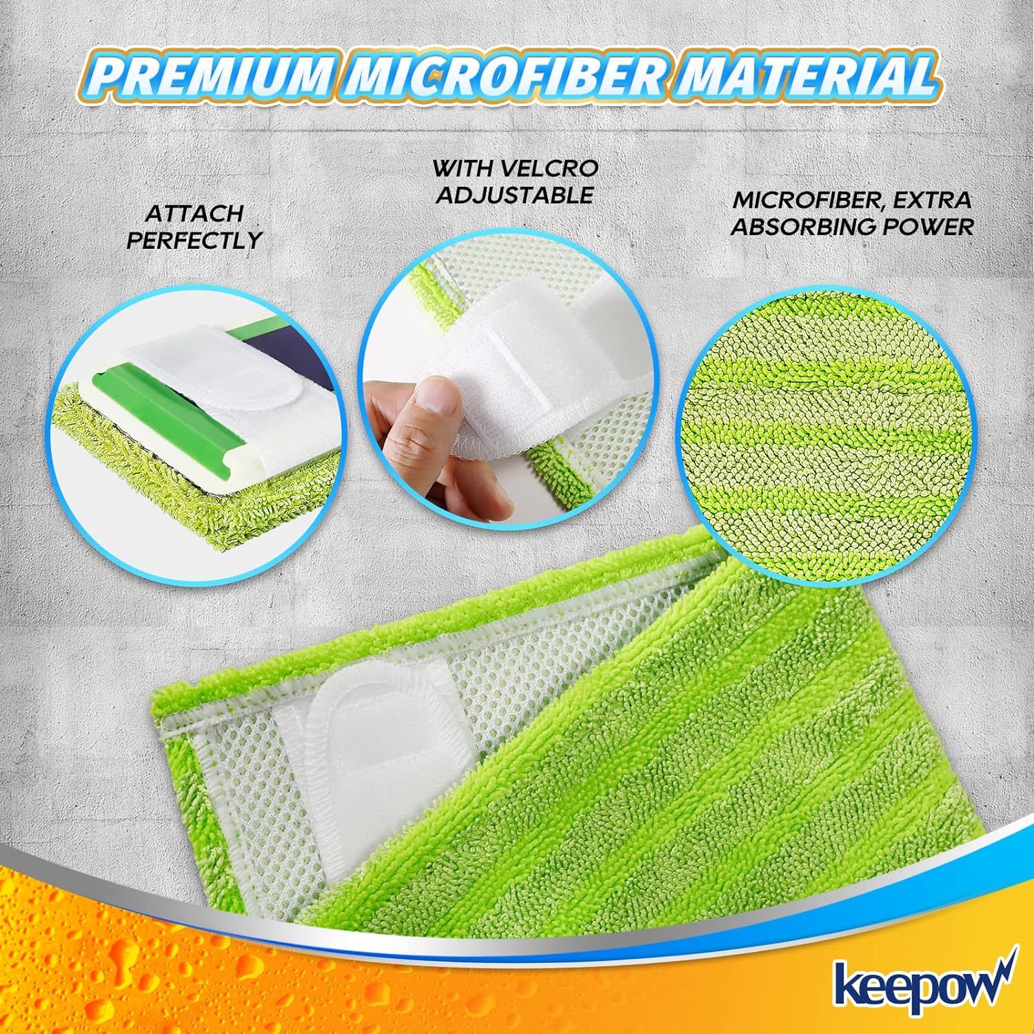 KEEPOW 5702M Reusable Swiffer XL Dry Sweeping Cloths - Compatible with Swiffer XL Mop, 6-Pack
