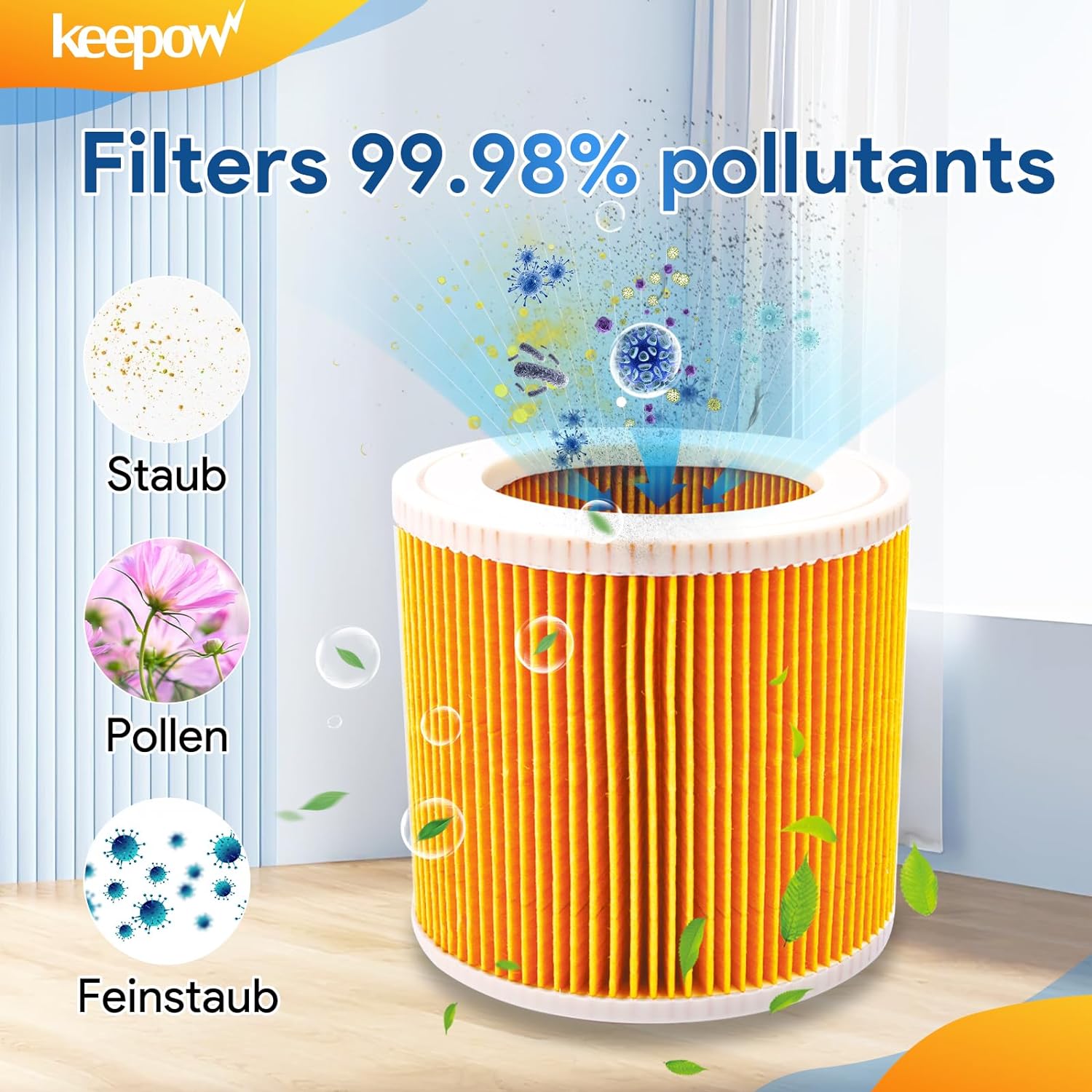 KEEPOW 2808F Filtro a cartuccia per aspirapolvere Kärcher WD2 WD3P WD 2200 SE 4001 Wet & Dry # 64145520