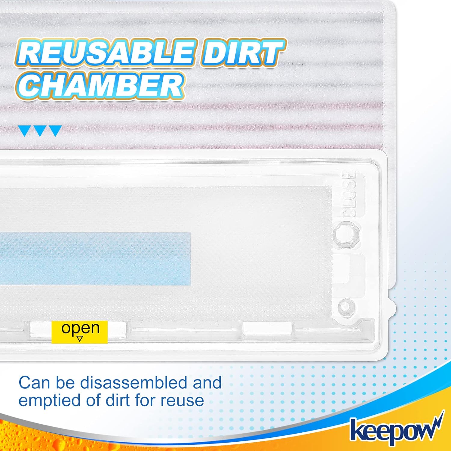 KEEPOW 5336M Reusable Vacmop Replacement Pads Refills Red For Shark, 4 Pack