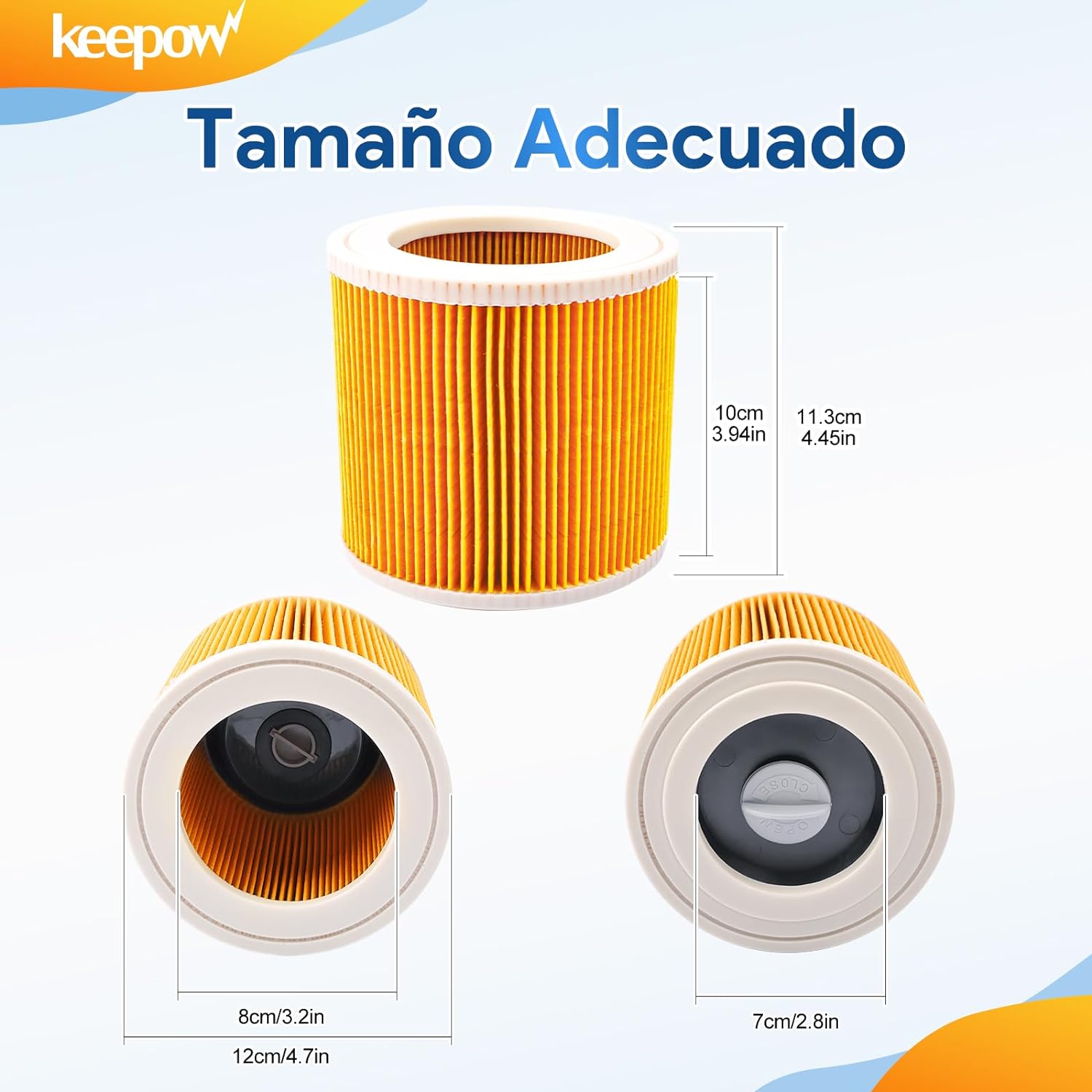 KEEPOW 2808F Filtro a cartuccia per aspirapolvere Kärcher WD2 WD3P WD 2200 SE 4001 Wet & Dry # 64145520
