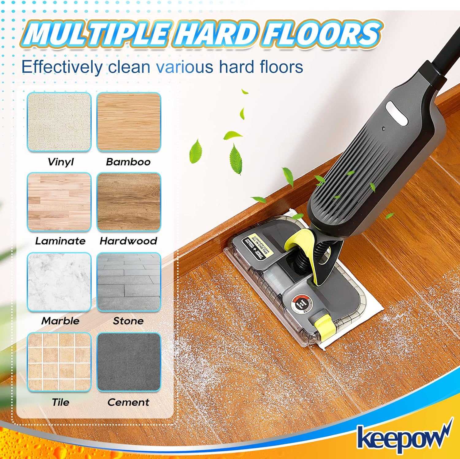 KEEPOW 5336M Reusable Vacmop Replacement Pads Refills Red For Shark, 4 Pack