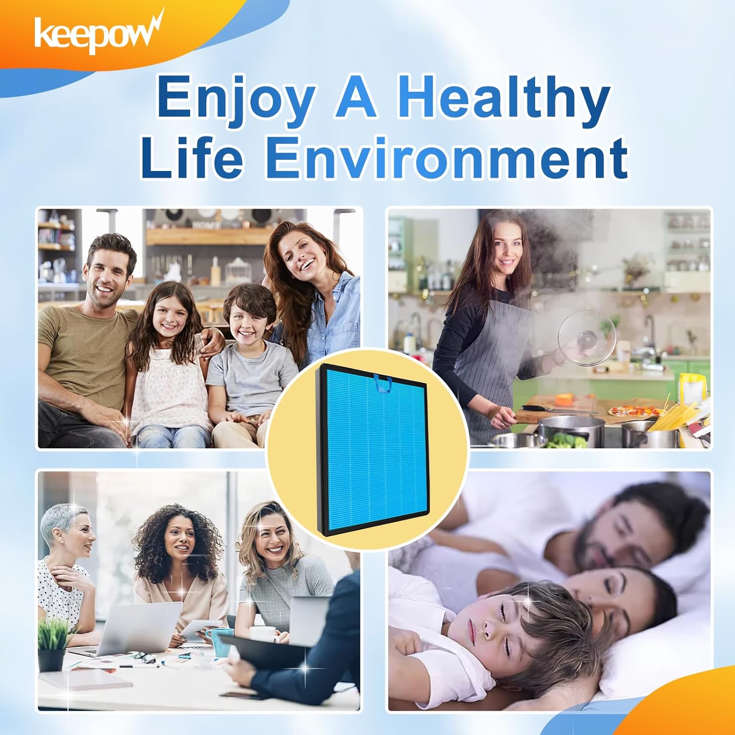 Keepow 3408F Air Filter for Vital 200S rf Smoke Remover Air Purifier Replacement Filters 3-in-1 H13 Ture HEPA and High-Efficiency Activated Carbon Filter Replace Part