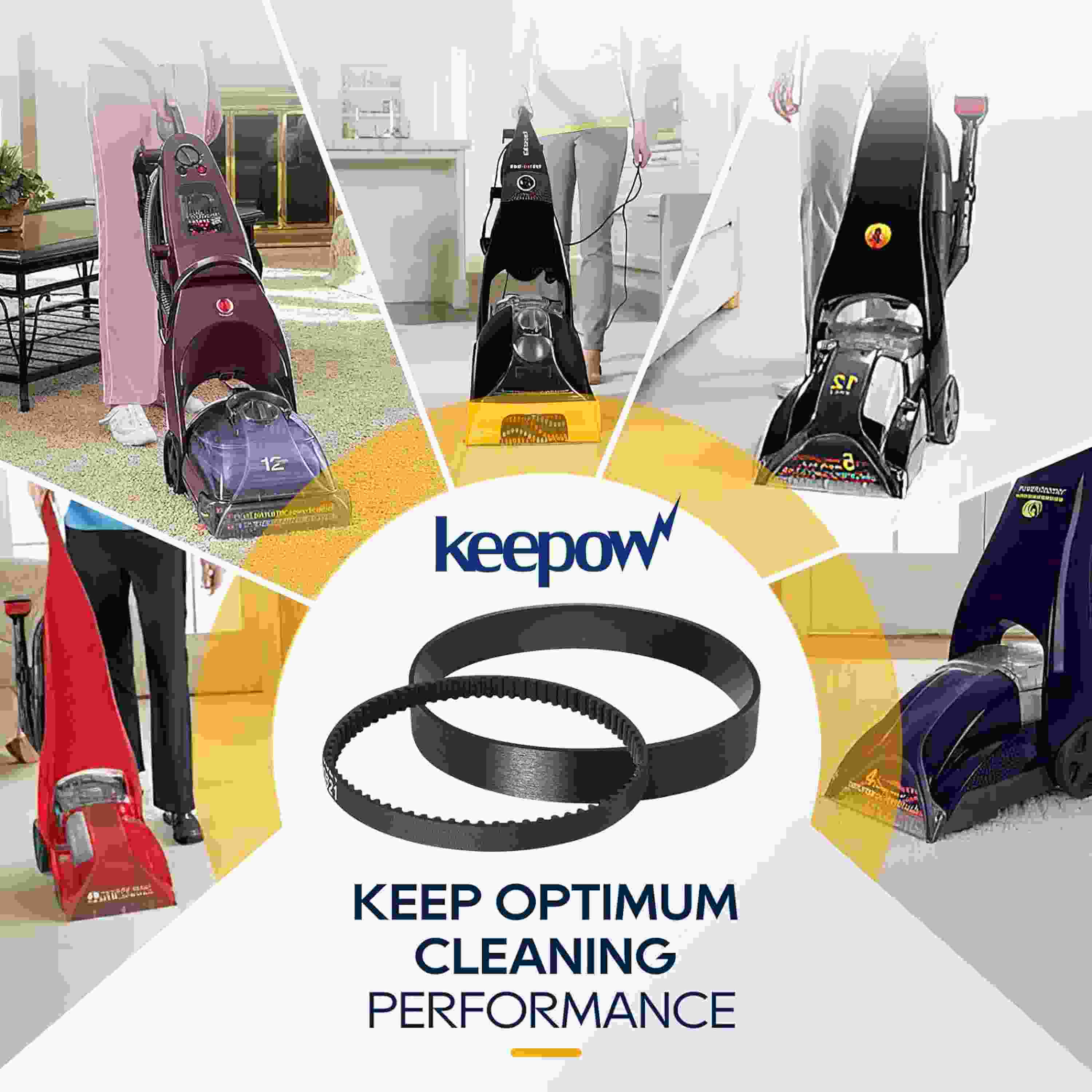 Keepow 0207B Vacuum Belts Fit for Bissell ProHeat 4 Sets