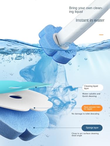 Keepow Disposable Toilet Brush with 18PCS Cleaner Refills