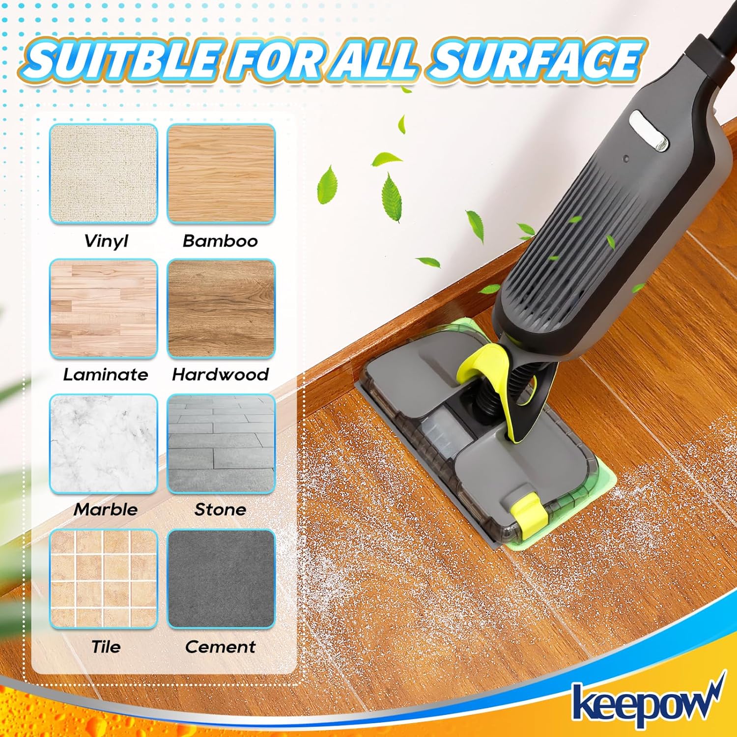 KEEPOW 5336M Reusable Vacmop Replacement Pads For Shark
