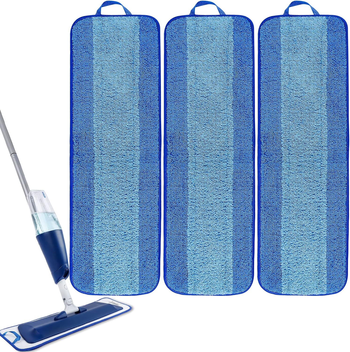 KEEPOW 0401M 3 Pcs Microfiber Pads for 18 Inch Mop