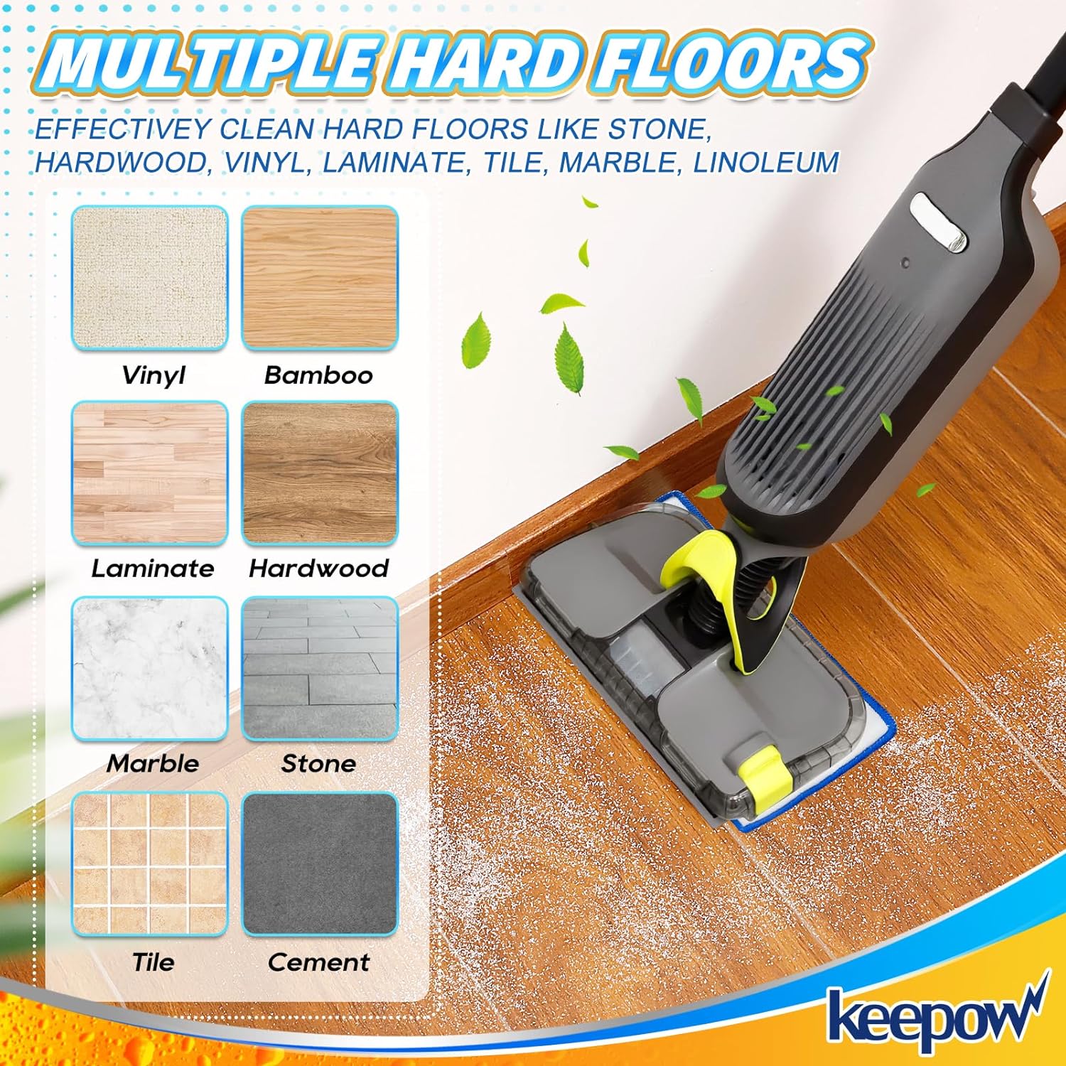 KEEPOW 5336M Upgrade Reusable Vacmop Replacement Pads Refills For Shark