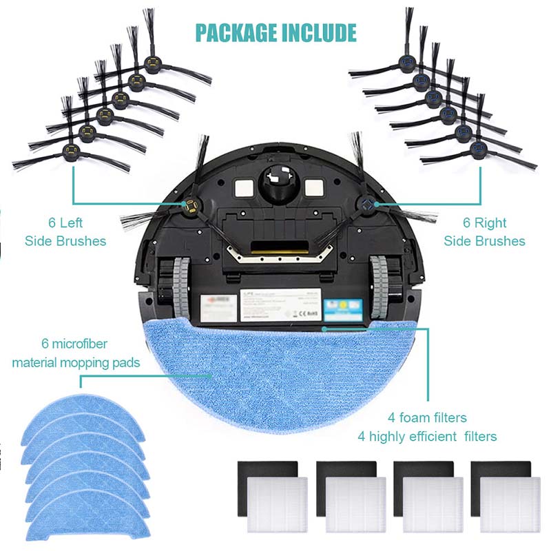 KEEPOW 2603R Replacement Accessories Kit for ILIFE V8s V80 Max