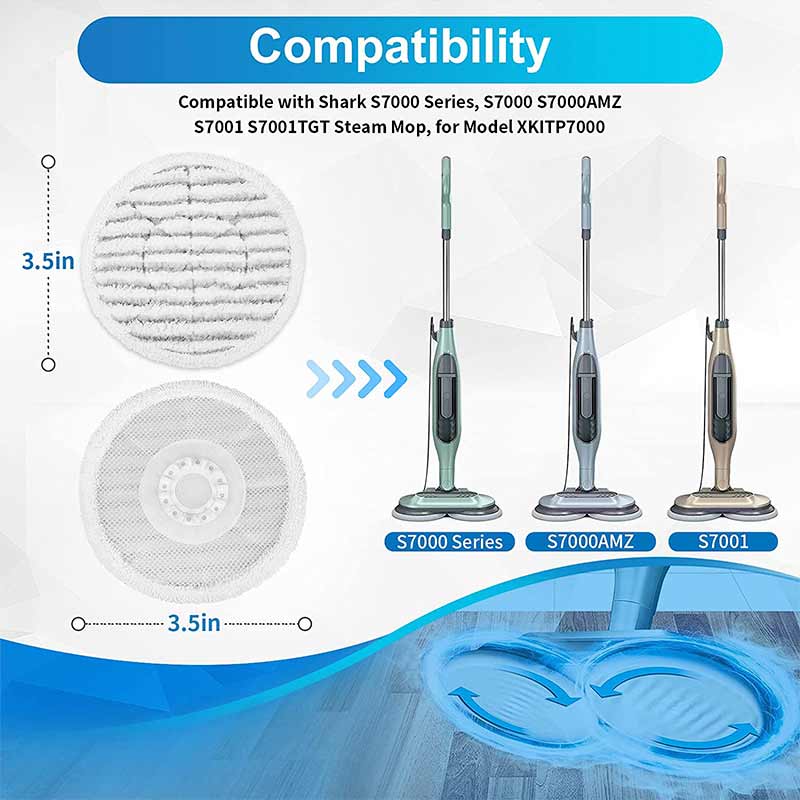 KEEPOW 5327M 6 Pcs Steam Mop Replacement Pads for Shark