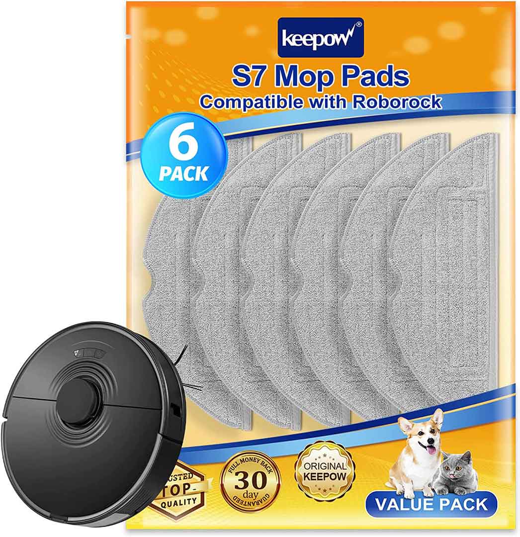 KEEPOW Microfiber Reusable Floor Replacement Pads for Roborock