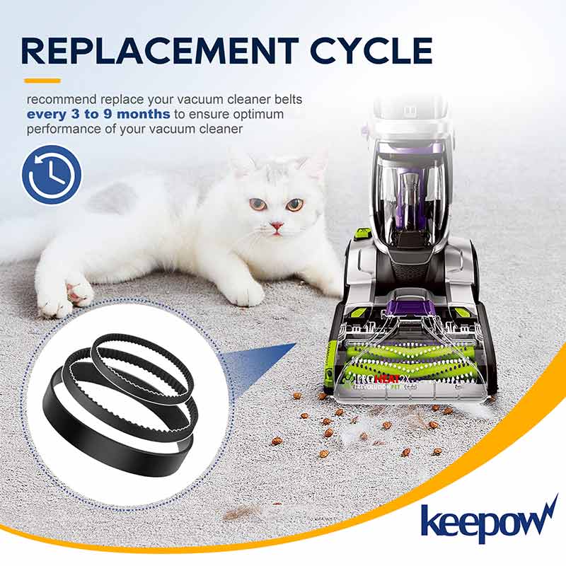 KEEPOW 0233B ProHeat 2X Revolution Belts Set for Bissell