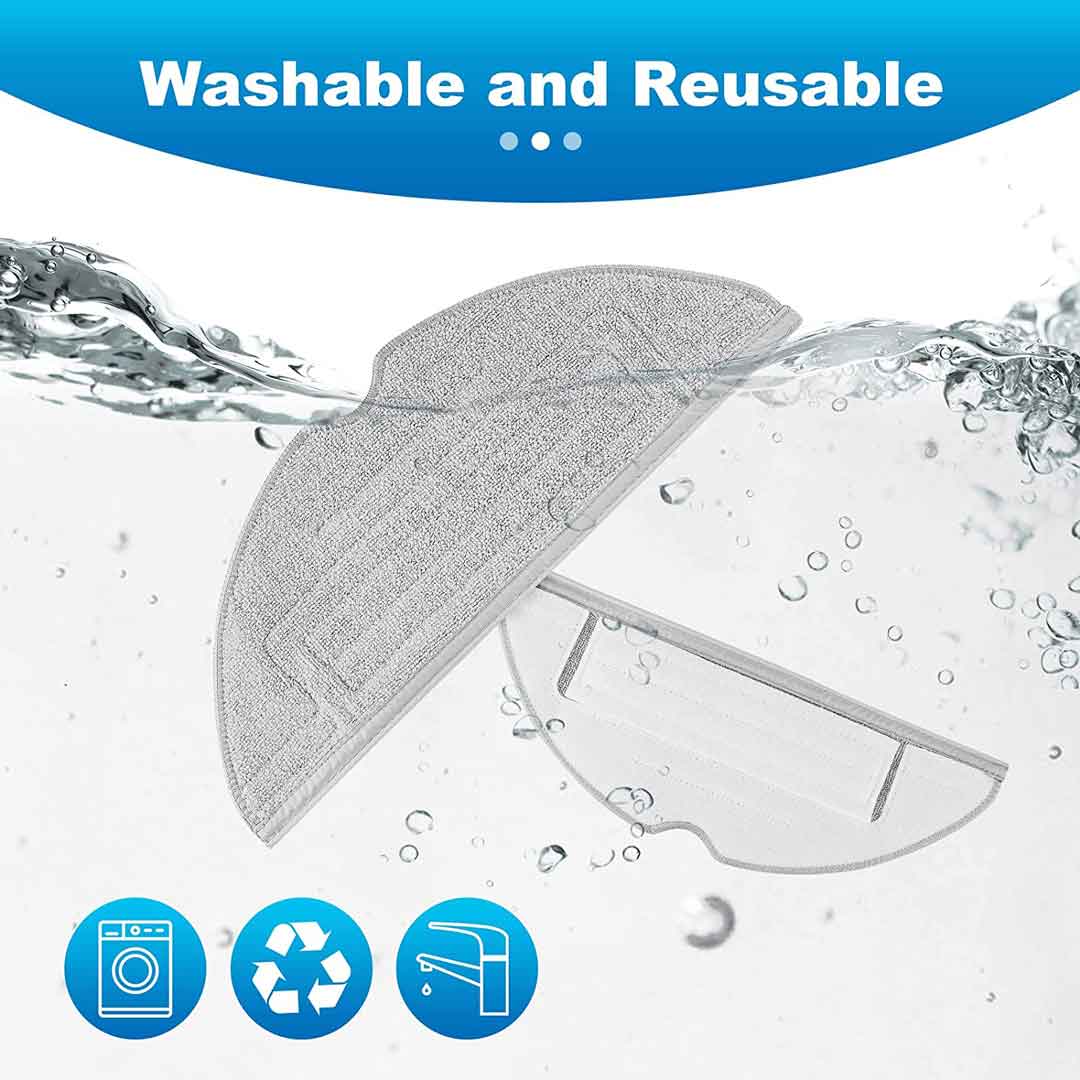 KEEPOW 6703M Microfiber Reusable Floor Replacement Pads for Roborock