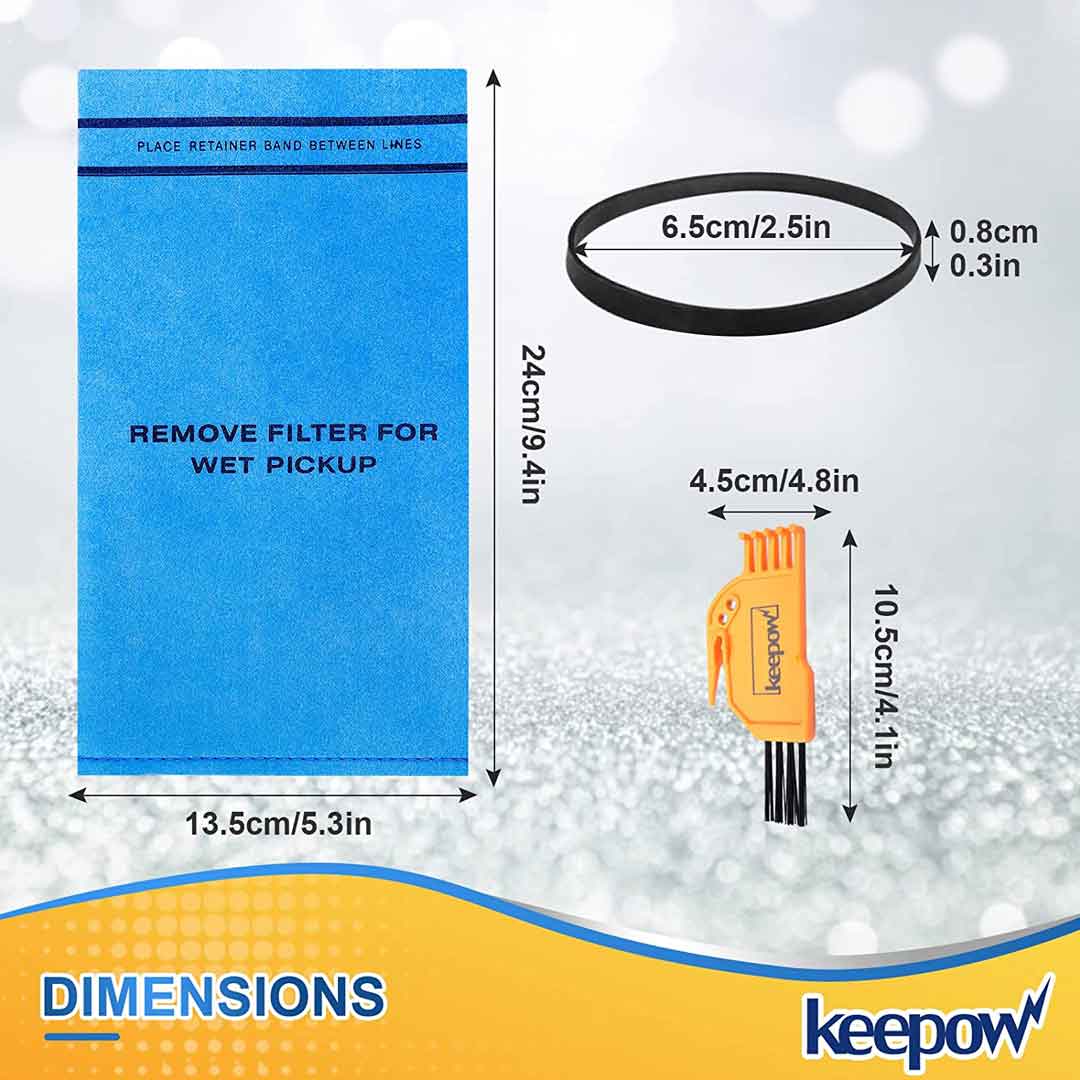 KEEPOW 6601D Filter Bag for 2.5 to 5 Gallon Vacuum 6 Pcs