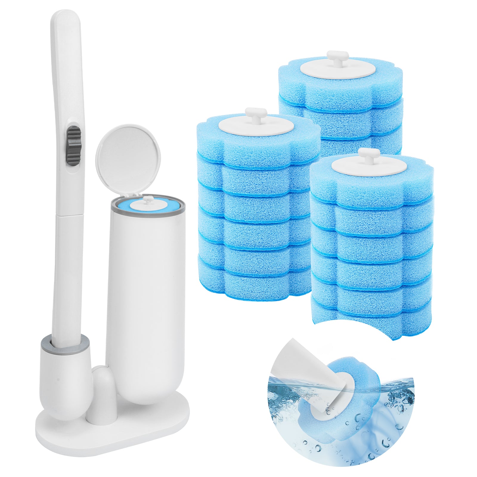 Keepow Disposable Toilet Brush with 18PCS Cleaner Refills