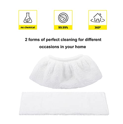 KEEPOW Kit de 3 Bonnettes Microfibre + 3 Bonnettes Chiffons Microfibre pour Kärcher SC5/ SC4/ SC3/SC2 Easy Fix, Bonnettes Remplacement pour Kärcher Nettoyeurs Vapeur EasyFix