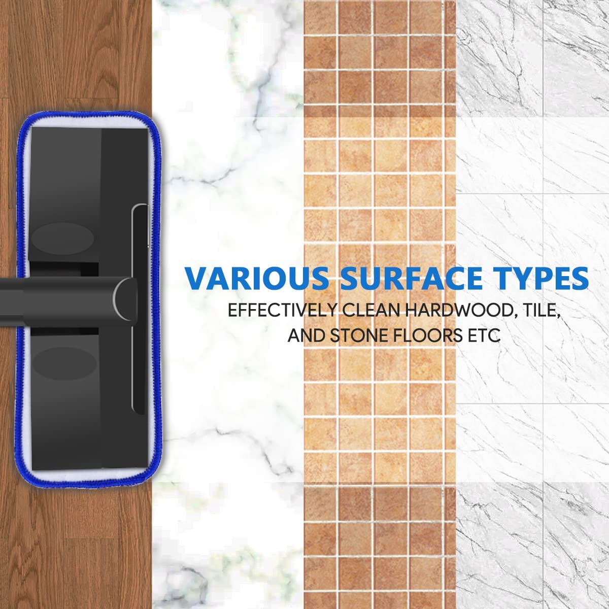 KEEPOW Microfiber Pads for Dupray Neat Steam Cleaner, 6 Pack Washable Pads