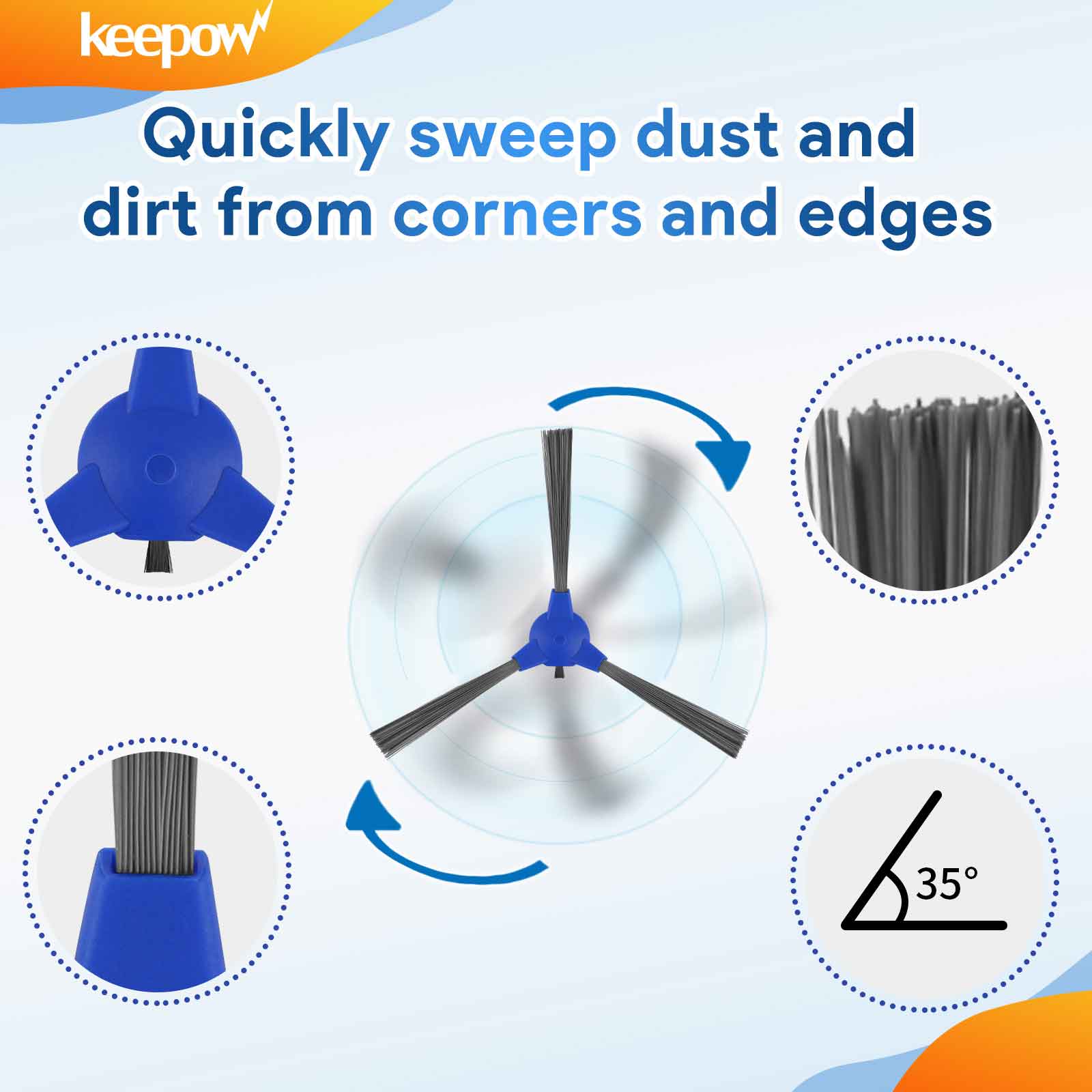KEEPOW RReplacement Parts for Eufy RoboVac 11S Max, RoboVac 15C Max, RoboVac 30C Max,35c Max 15t Max 39 Max Series G10 G20 G30 Edge Verge Hybrid Vacuum Cleaner