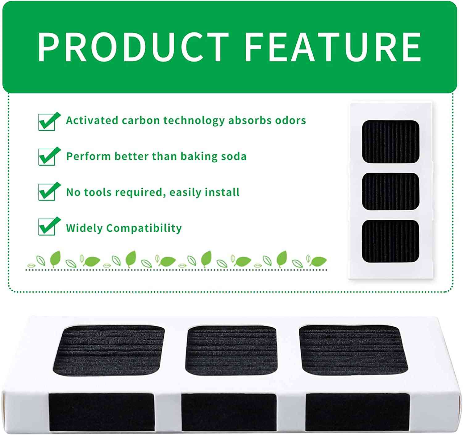 KEEPOW Paultra2 Refrigerator Air Filter Compatible with Frigidaire 4-Pack