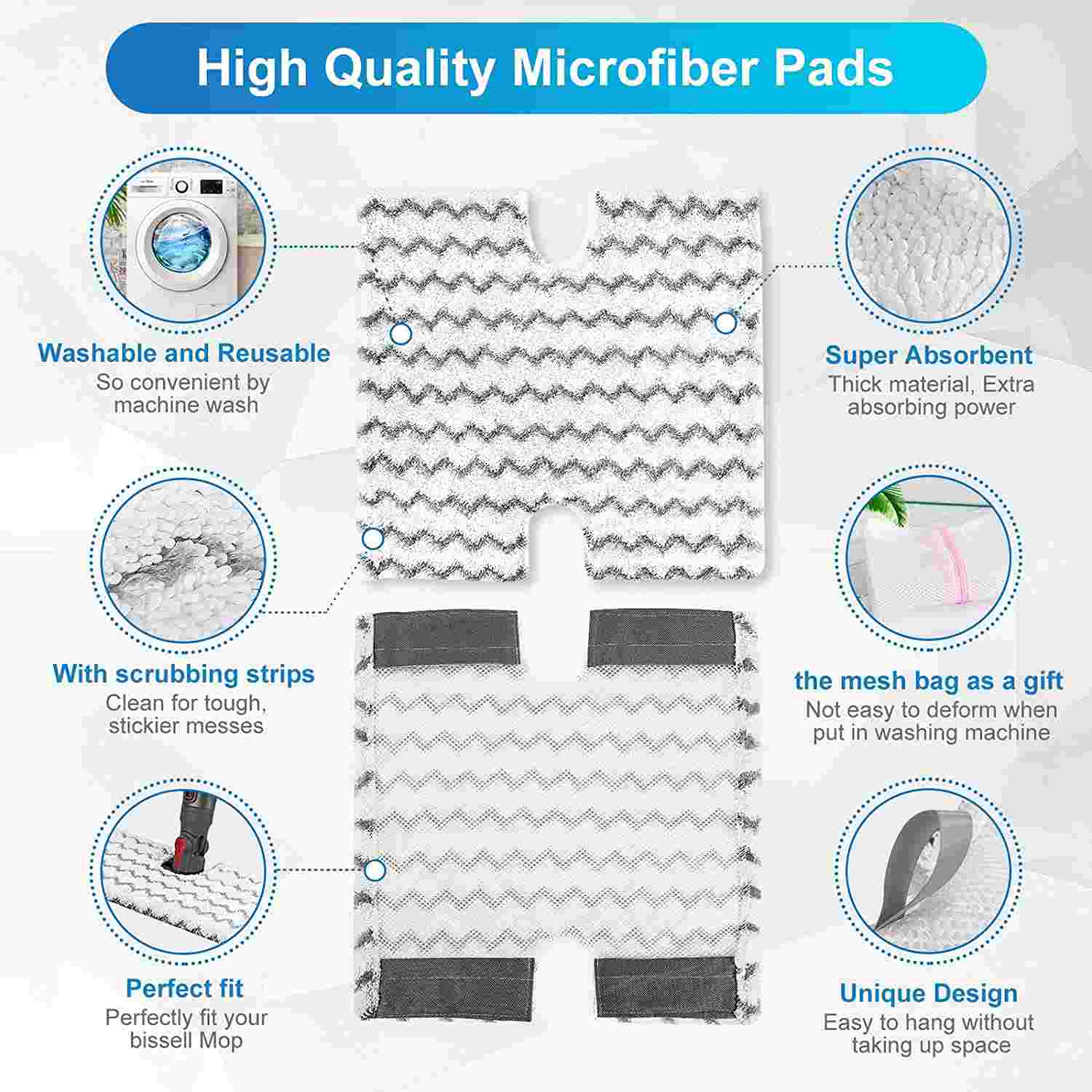 KEEPOW Steam Mop Replacement Pads for Shark Genius Lift-Away Steam Mop