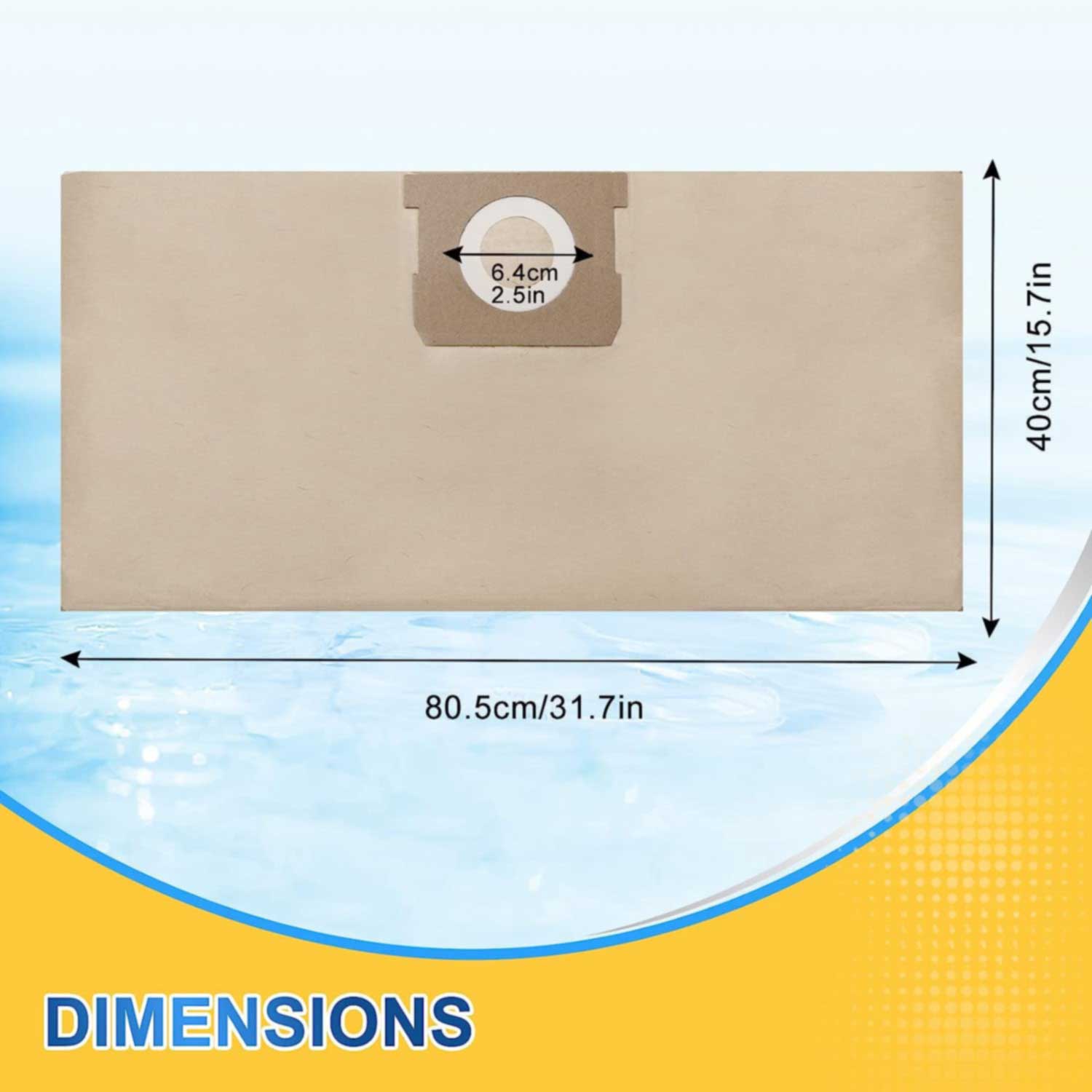 KEEPOW 1201D Bags for DEWALT 6-10 Gallon Vacuum 9 Pcs