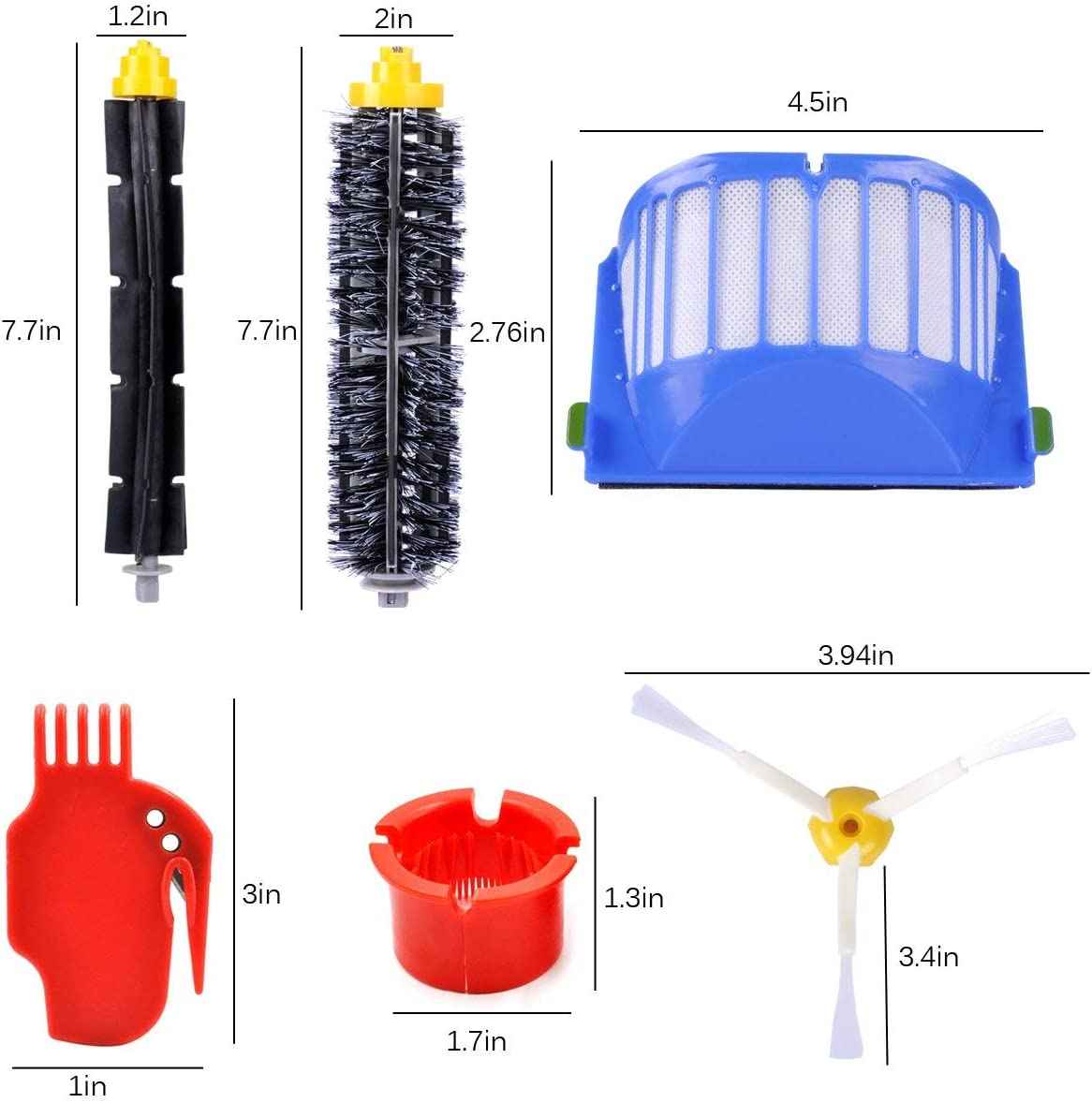 KEEPOW 2701R Replacement Accessories Kit for iRobot Roomba
