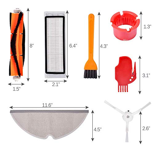 Lot de 18 accessoires pour roborock S6 MaxV, S6 Pure, S5 Max, S50, S55, E4 - Pièces de rechange pour robot aspirateur KEEPOW (S5 Max & S6 MaxV)
