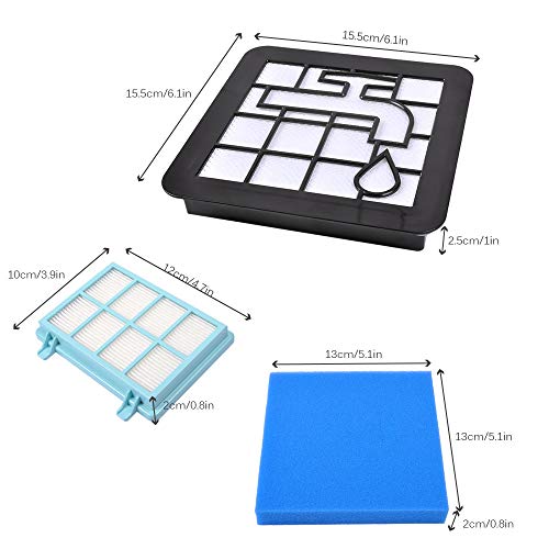 KEEPOW Allergy Filters for Philips PowerPro Active Replacement FC8010/01, Family Pack of 3 Set