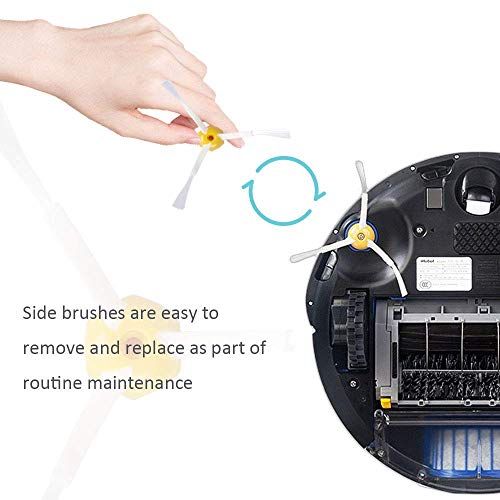 KEEPOW Replacement Accessories Kit for Roomba 600 Series 675 690 680 671 652 650 620 614 595 Vac Parts, 4 Hepa Filters,4 Side Brushes,1 Flexible Beater Brush,1 Bristle Brush,2 Cleaning Tool