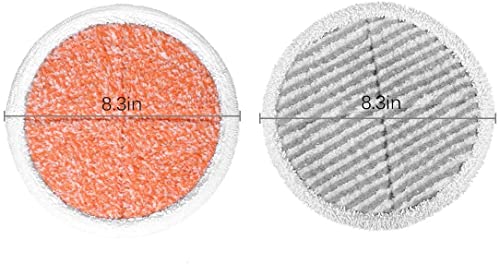 KEEPOW 8 Pack for Bissell Spinwave Pads, Replacement Compatible with Bissell Spinwave 2052E, 2039A, 2124, 2037 (4 Orange + 4 Grey)