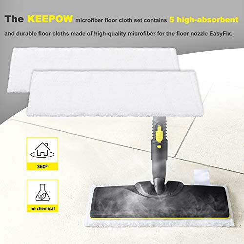 KEEPOW Lot de 8 chiffons en microfibre compatible avec nettoyeur vapeur Kärcher EasyFix SC 2, SC 3, SC 4, SC 5