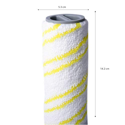 KEEPOW 2 Pack Rollers Set for Karcher FC3 FC5 Hard Floor Cleaner, Microfibre Washable Replacement for Karcher FC3 FC5 Roller (Yellow)