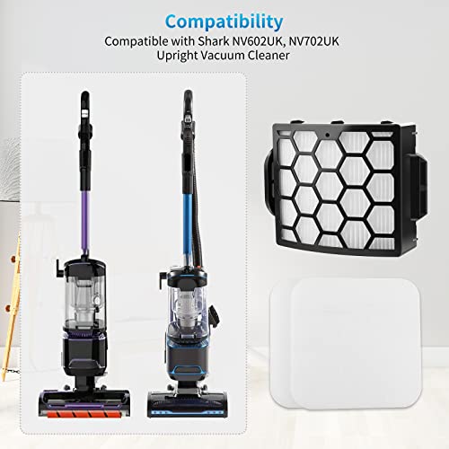 KEEPOW Lot de filtres de rechange pour aspirateur vertical Shark NV602UK, NV602UKT, 2 filtres HEPA, 4 filtres en mousse et 4 filtres en feutre