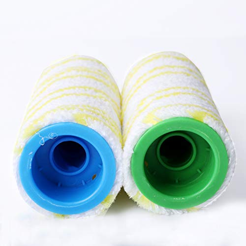 KEEPOW 2 Pack Rollers Set for Karcher FC3 FC5 Hard Floor Cleaner, Microfibre Washable Replacement for Karcher FC3 FC5 Roller (Yellow)