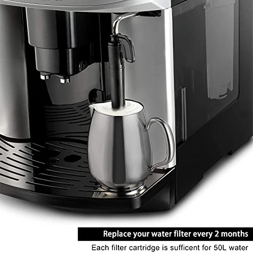 KEEPOW 4 Pack Water Filters for DeLonghi DLSC002, SER3017 & 5513292811, Coffee Machine Water Filter Replacement for ECAM, Esam, ETAM, BCO, EC Coffee Machines