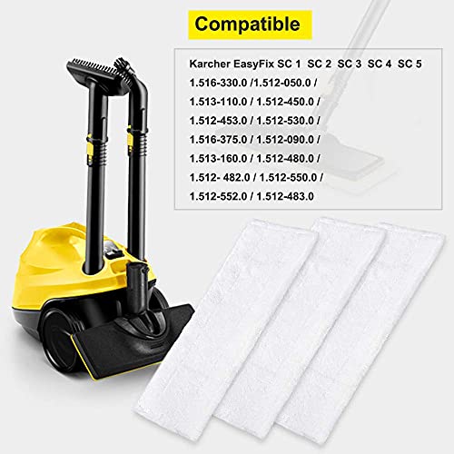 KEEPOW Lot de 8 chiffons en microfibre compatible avec nettoyeur vapeur Kärcher EasyFix SC 2, SC 3, SC 4, SC 5