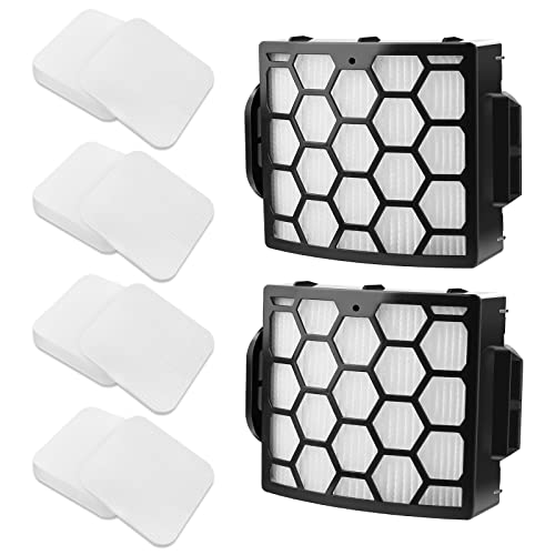 KEEPOW Lot de filtres de rechange pour aspirateur vertical Shark NV602UK, NV602UKT, 2 filtres HEPA, 4 filtres en mousse et 4 filtres en feutre