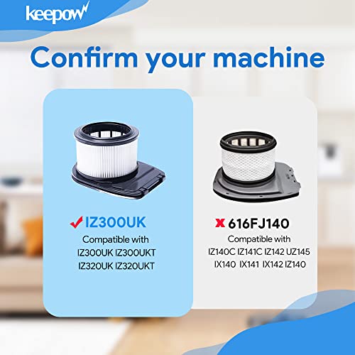 KEEPOW Filters for Shark Hoover IZ300UK,IZ300UKT, IZ320UK , IZ320UKT Filters for Liftaway Anti Hair Wrap Cordless Vacuum Cleaners, 2 Hepa Filters, 4 Vacuum Filters for Shark Replacement Kit