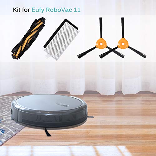KEEPOW 1601R Kit di ricambio per aspirapolvere Ecovacs Deebot N79S N79, spazzola principale filtro HEPA spazzola laterale accessorio per Eufy RoboVac 11 Cecotec Conga Excellence 990, confezione da 12
