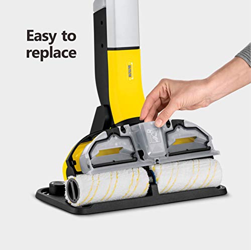 KEEPOW 2 Pack Rollers Set for Karcher FC3 FC5 Hard Floor Cleaner, Microfibre Washable Replacement for Karcher FC3 FC5 Roller (Yellow)