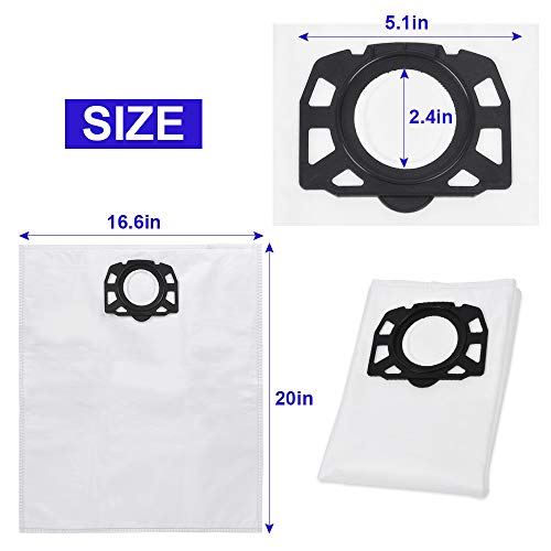 KEEPOW Lot de 15 sacs filtrants non tissés de rechange pour aspirateur Karcher WD4 WD5 WD5 / Premium / MV4 / MK5 / MV6