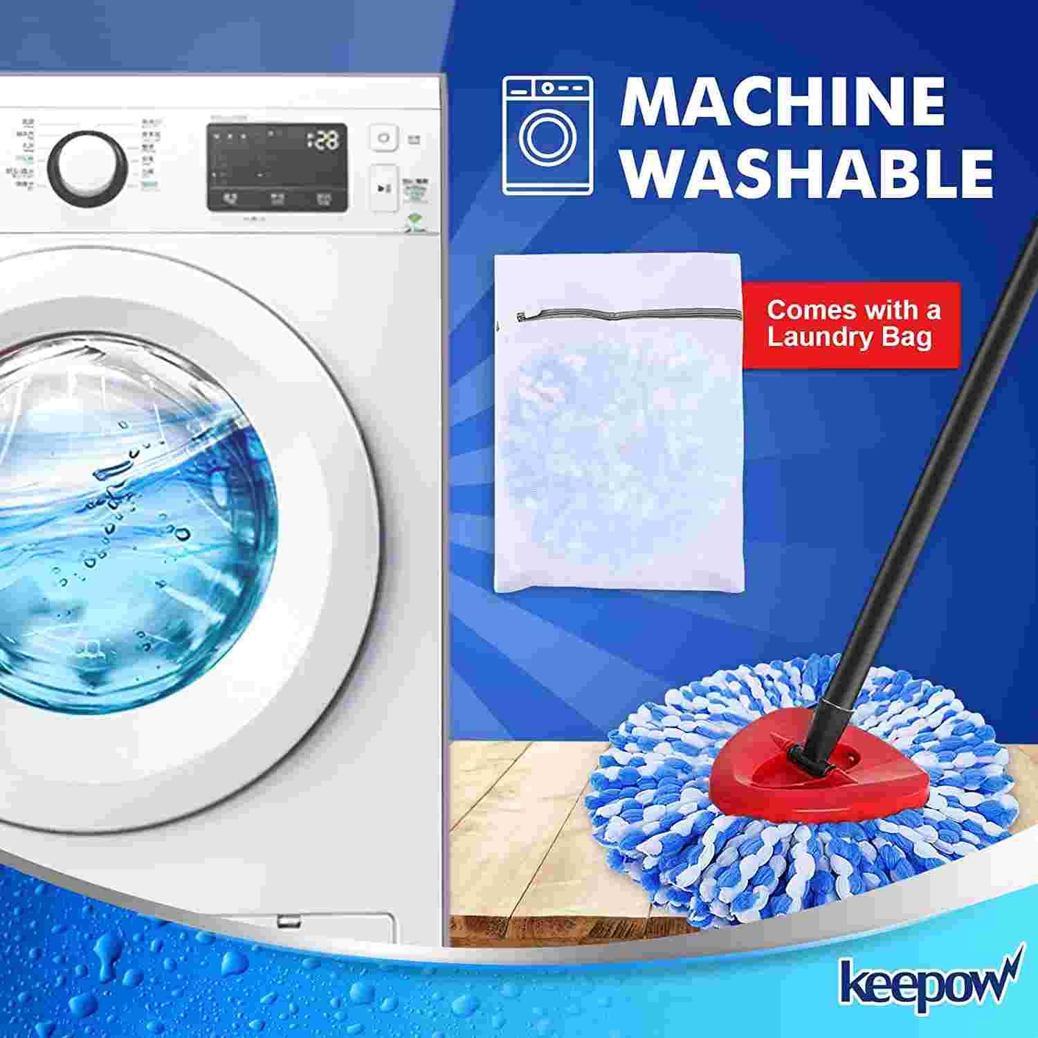6 Pack Microfiber Mop Refills Compatible with EasyWring RinseClean 2 Tank System