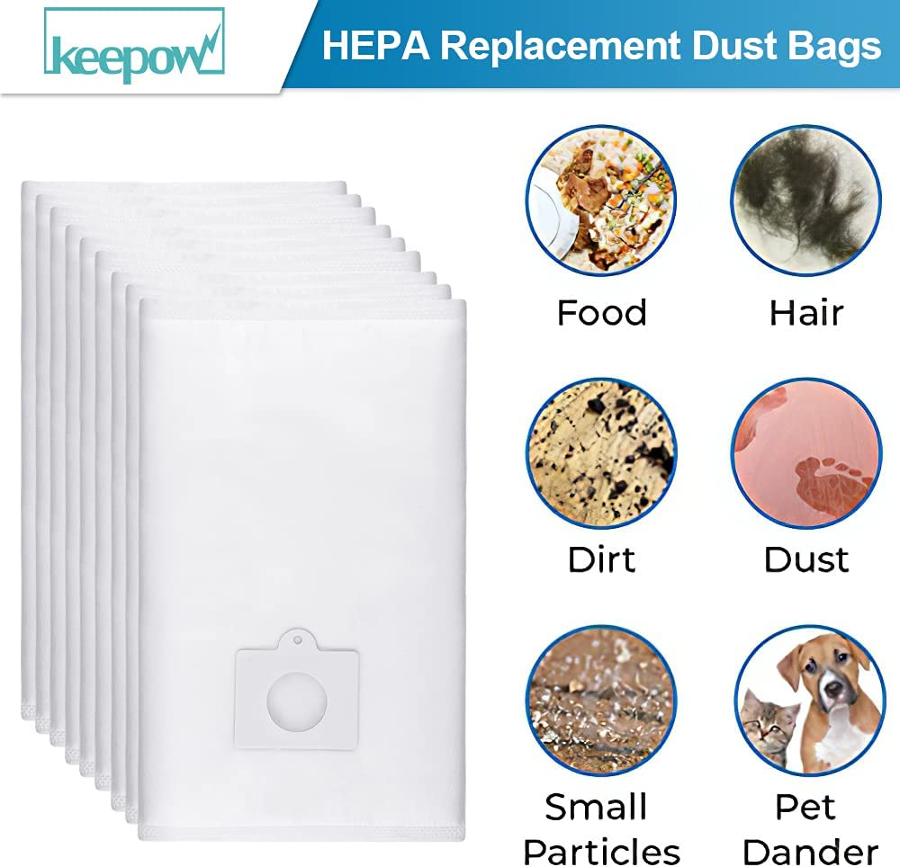 KEEPOW Canister Vacuum Bags for Canister Vacuum Cleaner, 9 Pack C/Q 5055 vacuum bags