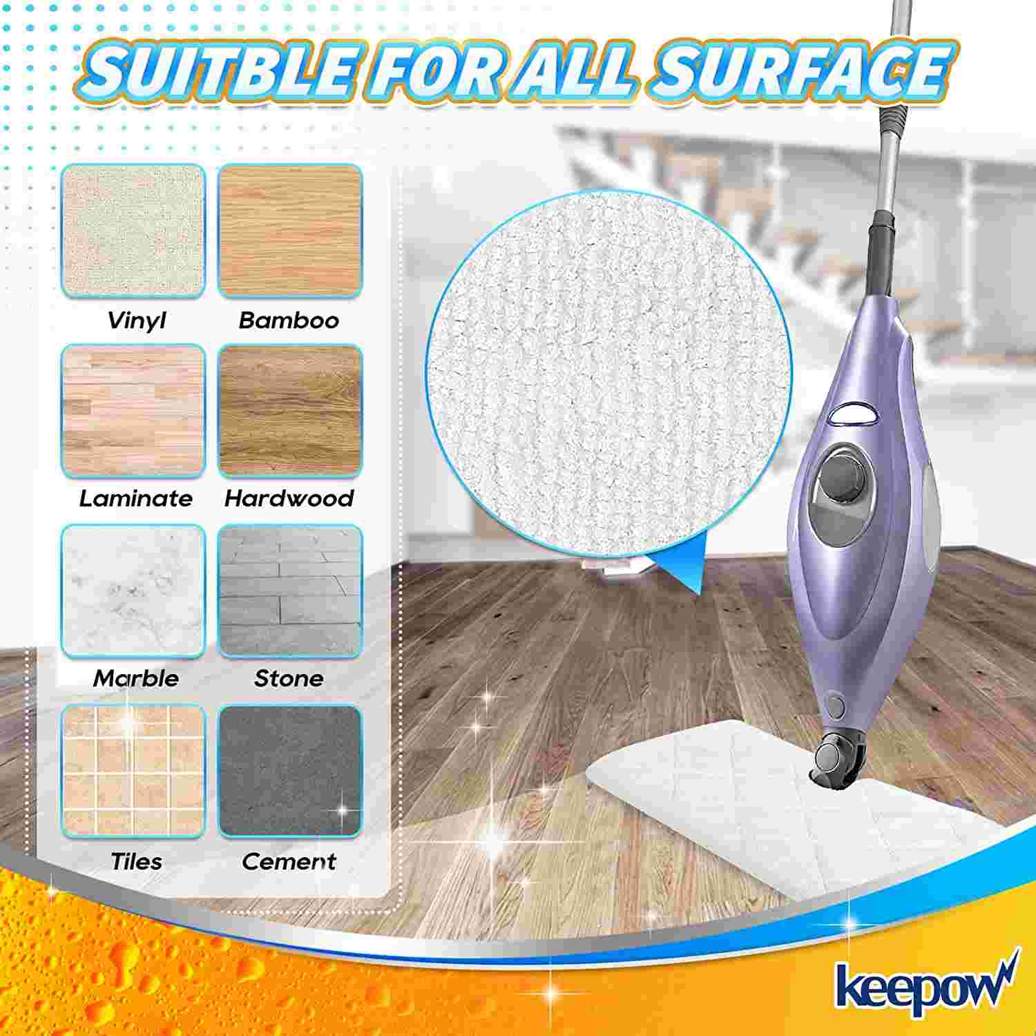 KEEPOW Steam Mop Replacement Pads for Shark Steam Pocket Mop S3500 Series 8-pack