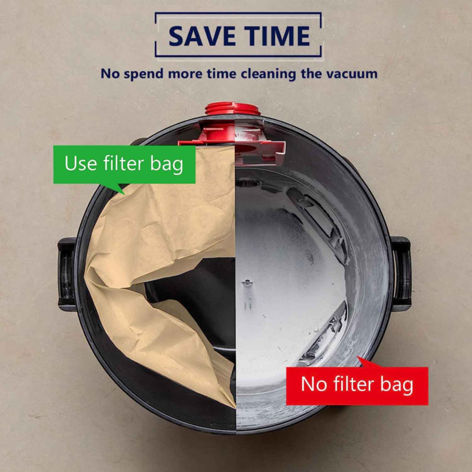 KEEPOW 5602D 19-3100 Shop Vac Bags for 5-6 Gallon 8 pcs