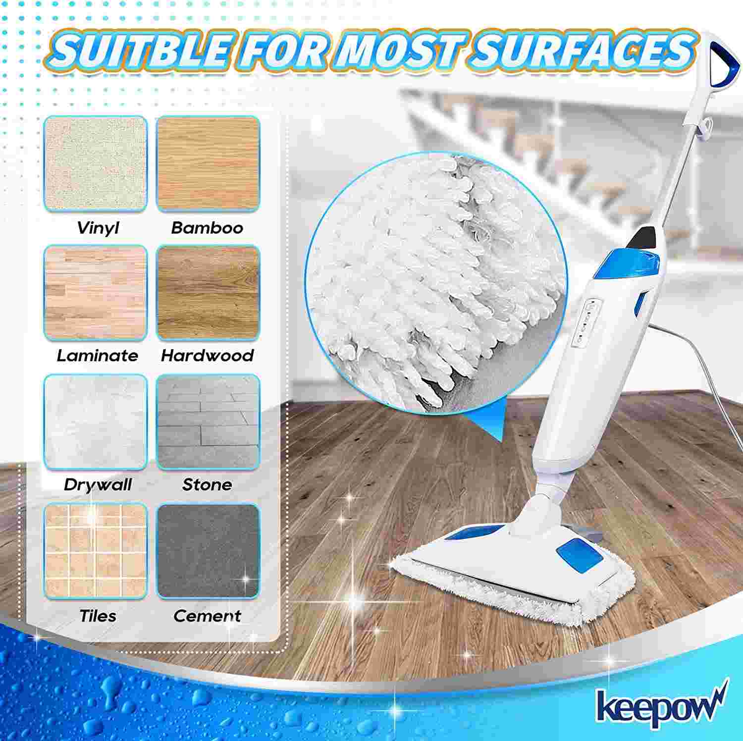 KEEPOW Replacement Pads for Bissell Steam Mop 1940 1544 1440 Series