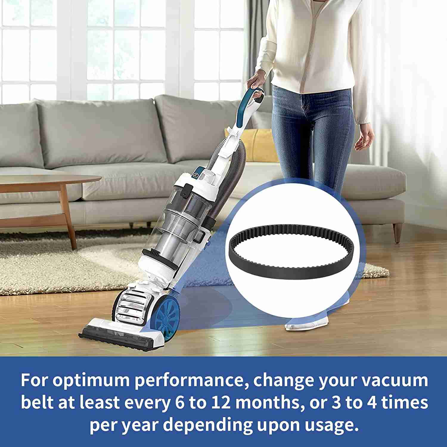 KEEPOW Vacuum Belts for Eureka FloorRover Vacuum Cleaner 4-Pack
